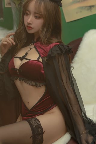 过期米线线喵-红丝绒旗袍 - 0006.jpg