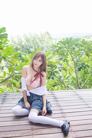 [IMiss爱蜜社] 2017.11.07 Vol.195 杨晨晨 outdoor school uniform pink underwear - 0019.jpg