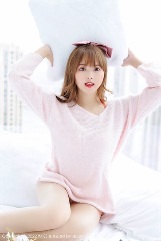 [IMISS爱蜜社] Vol.677 张思允Nice Pakaian dalam merah putih dengan stoking warna primer - 0027.jpg