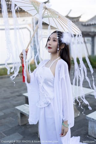 [XIAOYU语画界] Vol.672 Top in costume di garza bianca per fotografia di viaggio di Wang Xinyao yanni Yunnan - 0003.jpg