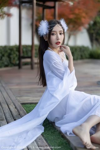 [XIAOYU语画界] Vol.672 Wang Xinyao yanni Yunnan travel photography white gauze costume top - 0008.jpg