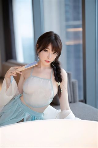 [XIAOYU语画界] Vol.679 Zhizhi लूट सफेद शीर्ष नीली स्कर्ट प्राथमिक रंग मोज़ा - 0029.jpg