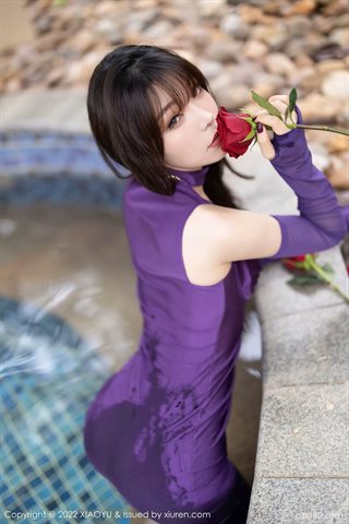[XIAOYU语画界] Vol.720 Chi Chi Booty Outdoor Hot Spring vestido morado - 0043.jpg