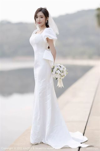 [XIAOYU语画界] Vol.733 Wang Xiyao yanni weißes Hochzeitskleid mit weißen Strümpfen - 0003.jpg