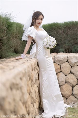 [XIAOYU语画界] Vol.733 وانغ إكسينياو ياني فستان زفاف أبيض مع جوارب بيضاء - 0008.jpg