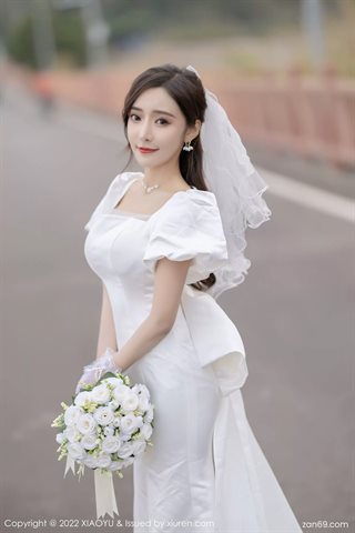 [XIAOYU语画界] Vol.733 Wang Xinyao yanni vestido de novia blanco con medias blancas - 0012.jpg