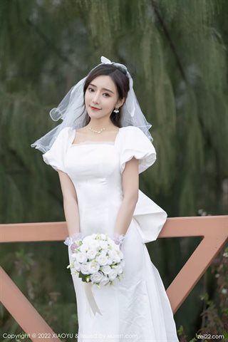[XIAOYU语画界] Vol.733 Gaun pengantin putih Wang Xinyao yanni dengan stoking putih - 0013.jpg