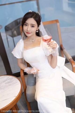[XIAOYU语画界] Vol.733 Wang Xinyao yanni 흰색 웨딩 드레스와 흰색 스타킹 - 0015.jpg