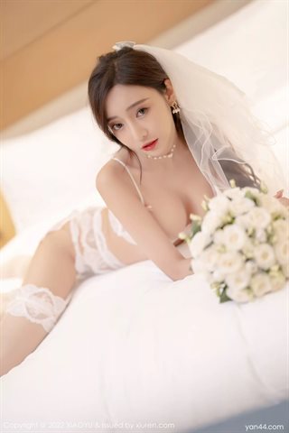 [XIAOYU语画界] Vol.733 Wang Xinyao yanni белое свадебное платье с белыми чулками - 0061.jpg