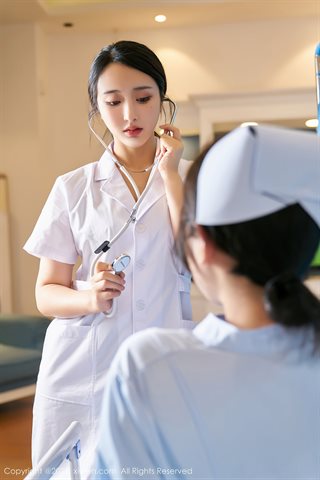 [XiuRen] No.3060 Tender model September Sheng & Lin Zixin wish to travel to shoot doctors and nurses plot theme bed temptation - 0022.jpg