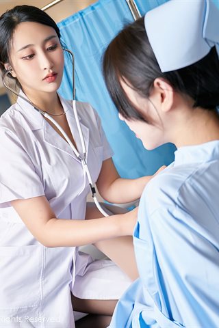 [XiuRen] No.3060 Tender model September Sheng & Lin Zixin wish to travel to shoot doctors and nurses plot theme bed temptation - 0026.jpg