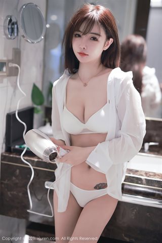 [XiuRen] No.3064 Белая и движущаяся рубашка нежной модели сестры Нанчу и белое нижнее белье демонстрируют идеальную фигуру,. - 0024.jpg