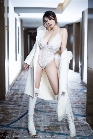 [XiuRen] No.3121 Model lembut saudara perempuan krim indah berongga lingerie seksi dengan stoking renda menunjukkan wajah anak - 0006.jpg