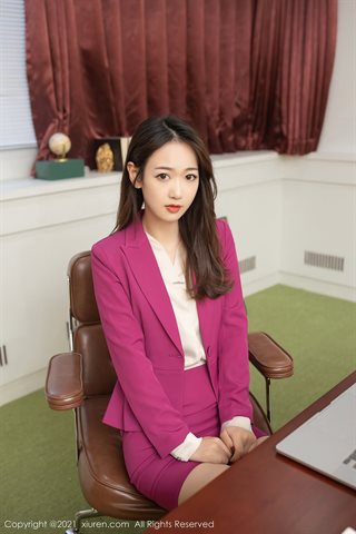 [XiuRen] No.3156 Tenera modello Tang Anqi segretaria rossa uniforme a tema metà spogliata biancheria intima sexy mostra foto di - 0017.jpg