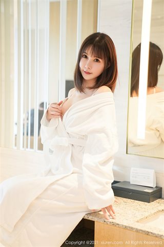 [XiuRen] No.3250 Tender model Xiaoyu sauce on the bed in the private room, light and transparent, light-colored hollow underwear,  - 0016.jpg