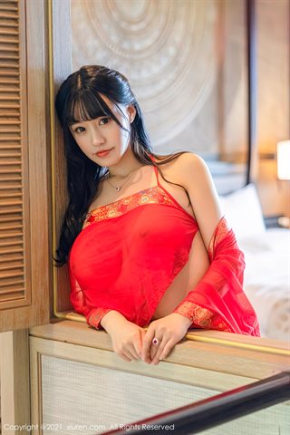[XiuRen] No.3322 El delantal de estilo rojo de la casa privada de la diosa Zhu Keer Flower muestra la última tentación photo - 0021.jpg