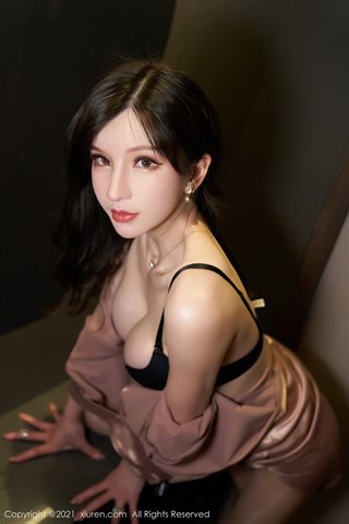 [XiuRen] No.3338 Kamar pribadi Dewi Zhou Yuxi Sandy setengah terbuka pakaian dalam hitam ultra-tipis mengkilat daging sutra - 0050.jpg