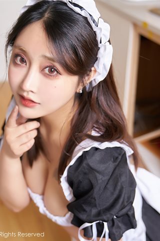 [XiuRen] No.3364 Tierna modelo Lin Zixin Freya deseo viajar casa privada traje de mucama medias de encaje mostrar nalgas hermosas - 0013.jpg