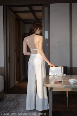 [XiuRen] No.3367 여신 Zhizhi Booty의 개인실 흰색 실크 멜빵이 달린 흰색 절묘한 중공 속옷은 최고의 매력적인 사진입니다. - 0021.jpg