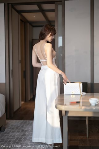 [XiuRen] No.3367 La habitación privada de la diosa Zhizhi Booty, ropa interior blanca exquisita y hueca con tirantes de seda,. - 0022.jpg