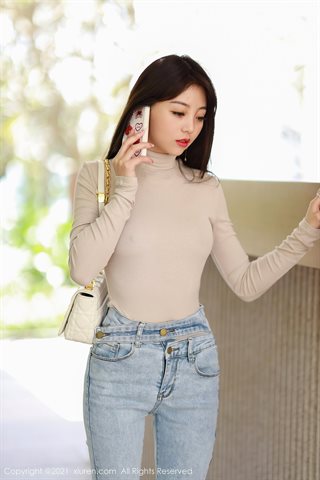 [XiuRen] No.3369 Tender model She Bella bella private house dead pool water with jeans half off show perfect body temptation photo - 0011.jpg