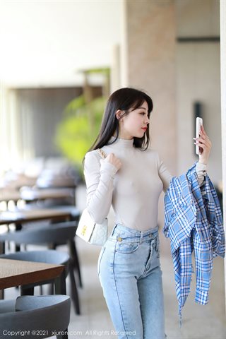 [XiuRen] No.3369 Tender model She Bella bella private house dead pool water with jeans half off show perfect body temptation photo - 0015.jpg