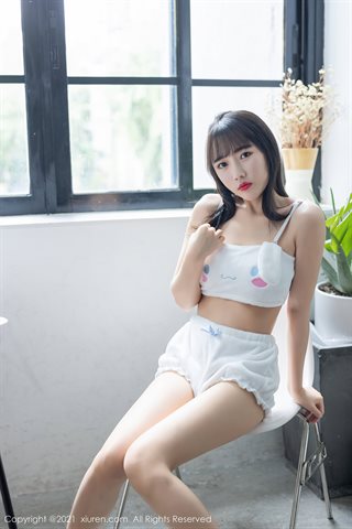 [XiuRen] No.3457 Tender model Tang Xin's sexy white pajamas in her private room - 0001.jpg