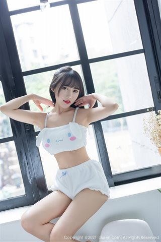 [XiuRen] No.3457 Tender model Tang Xin's sexy white pajamas in her private room - 0006.jpg