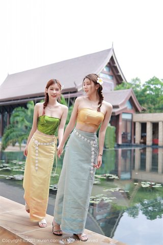 [XiuRen] No.3462 Koleksi model Xia Xi & Yin Tiantian tema eksotis setengah menunjukkan foto godaan tubuh panas - 0004.jpg