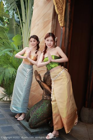 [XiuRen] No.3462 Collezione di modelli Xia Xi e Yin Tiantian tema esotico a metà mostra la foto di tentazione del corpo caldo - 0007.jpg