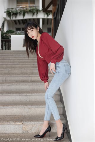 [XiuRen] No.3505 Tender model Lu Xuanxuan Chengdu travel shoot private room to take off jeans and reveal scarlet jumpsuit perfect - 0005.jpg