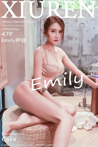 [XiuRen] No.3530 Young model Emily Yin Fei's tea room theme half-exposed thin underwear Xiuhao breasts and buttocks temptation