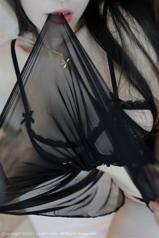 [XiuRen] No.3531 Diosa Zhu Ke'er Flor trama tema tul negro muestra grandes pechos nalgas tentación caliente foto 1 - 0101.jpg