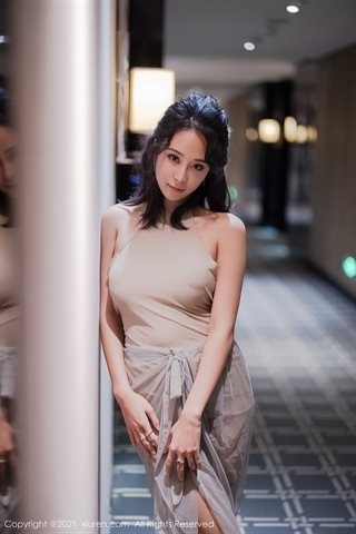 [XiuRen] No.3614 นางแบบ Lan Xia Akasha เสื้อผ้าสีเนื้อไม่มีถุงน่องเนื้อด้านในแสดงภาพถ่ายล่อใจท่าร้อน - 0007.jpg