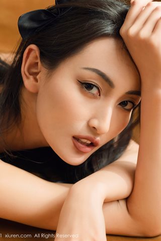 [XiuRen] No.3628 Kamar pribadi Model Chen Shuyu pakaian dalam hitam seksi dengan jala sutra hitam menunjukkan foto godaan tubuh - 0001.jpg