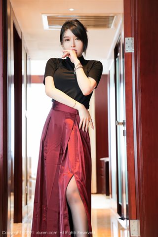 [XiuRen] No.3641 La stanza privata della modella Yutu Miki è seminuda con indosso biancheria intima di pizzo nero che mostra una - 0011.jpg
