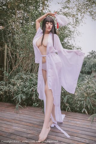 [XiuRen] No.3749 Goddess Zhu Keer Flower tulle ancient style outdoor shooting theme outdoor half-off show, big breasts and - 0006.jpg