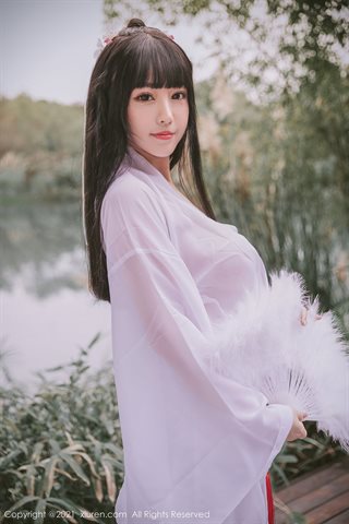 [XiuRen] No.3749 여신 Zhu Keer 꽃 얇은 명주 그물 고대 스타일 야외 촬영 테마 야외 하프 오프 쇼, 큰 가슴과 엉덩이 유혹 사진 - 0009.jpg