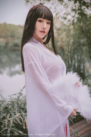 [XiuRen] No.3749 Goddess Zhu Keer Flower tulle ancient style outdoor shooting theme outdoor half-off show, big breasts and - 0010.jpg