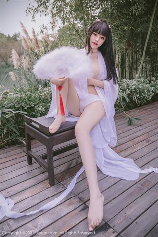 [XiuRen] No.3749 Goddess Zhu Keer Flower tulle ancient style outdoor shooting theme outdoor half-off show, big breasts and - 0038.jpg