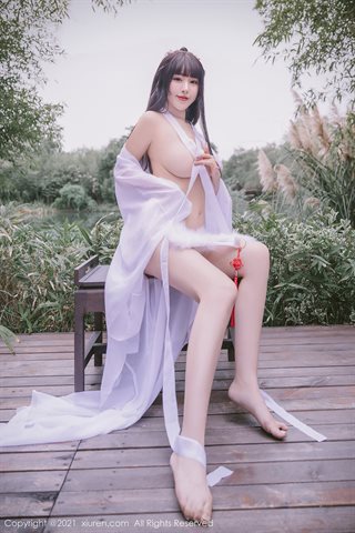 [XiuRen] No.3749 Goddess Zhu Keer Flower tulle ancient style outdoor shooting theme outdoor half-off show, big breasts and - 0051.jpg