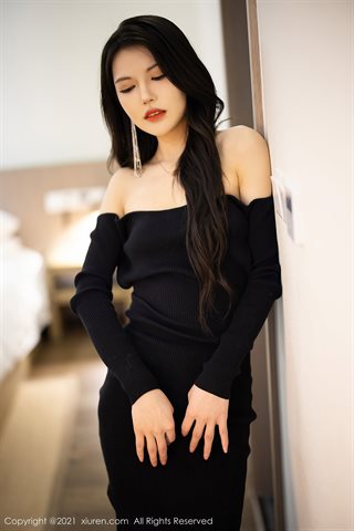 [XiuRen] No.3822 Model baru saus Yuanyuan Belle Hangzhou foto perjalanan gaun elegan hitam dengan pantyhose hitam foto menawan - 0023.jpg