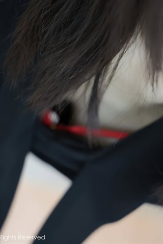 [XiuRen] No.3881 Model Ximen Xiaoyu's private room is half-exposed scarlet hollow erotic lingerie with black silk suspenders - 0055.jpg