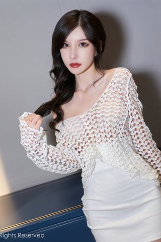 [XiuRen] No.3897 Goddess Zhou Yuxi Sandy Dali Travel Shooting Hollow White Shirt with Ultra-thin No Inner Shredded Pork Temptation - 0010.jpg