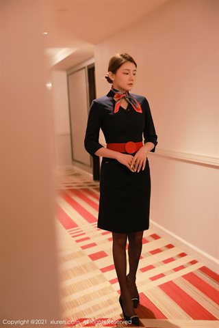 [XiuRen] No.3933 Model Xia Xi CiCi Macau Travel Shooting Intern Stewardess Story Theme Ultra-thin No Inner Black Silk Temptation - 0003.jpg