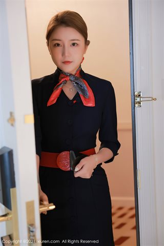 [XiuRen] No.3933 Model Xia Xi CiCi Macau Travel Shooting Intern Stewardess Story Theme Ultra-thin No Inner Black Silk Temptation - 0005.jpg