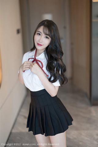 [XiuRen] No.3960 Богиня Cherry Feiyue Sakura Shenzhen Brigade Shooting JK Uniform Half Striped Sexy Lingerie Perfect Temptation - 0010.jpg