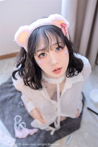 [XiuRen] No.4000 Modelo youOvOyou tema de animal de estimação privado japonês quarto privado camisa branca fina corpo molhado - 0045.jpg