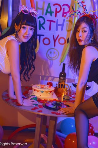 [XiuRen] No.4025 Goddess Wang Yuchun & Zhu Keer birthday party theme private room seductive and tempting photo under dark - 0007.jpg