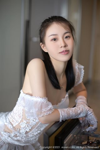 [XiuRen] No.4119 Model kuning telur manis kamar pribadi putih gaun pengantin yang indah tipis menunjukkan tubuh panas godaan - 0015.jpg